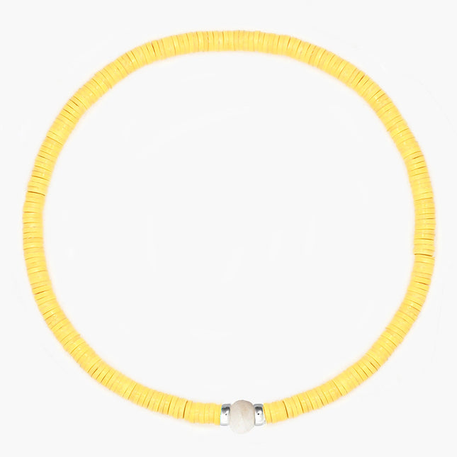 3mm Vinyl Beads Bracelet (Pastel Yellow)-Kompsós
