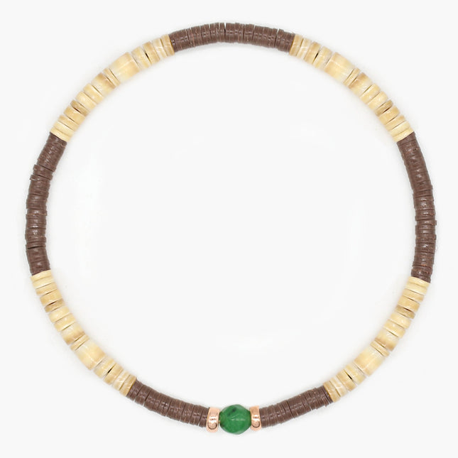 3mm Vinyl Beads Bracelet (Shell/Brown)-Kompsós