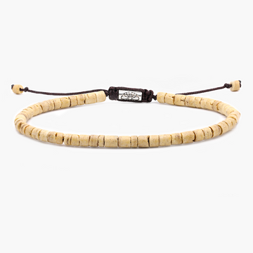 4mm Natural Coconut Beads Adjustable Bracelet (Light Brown)-Bracelet-Kompsós