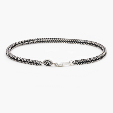 4mm Sterling Silver Fox Tail Chain Bracelet-Jewelry-Kompsós