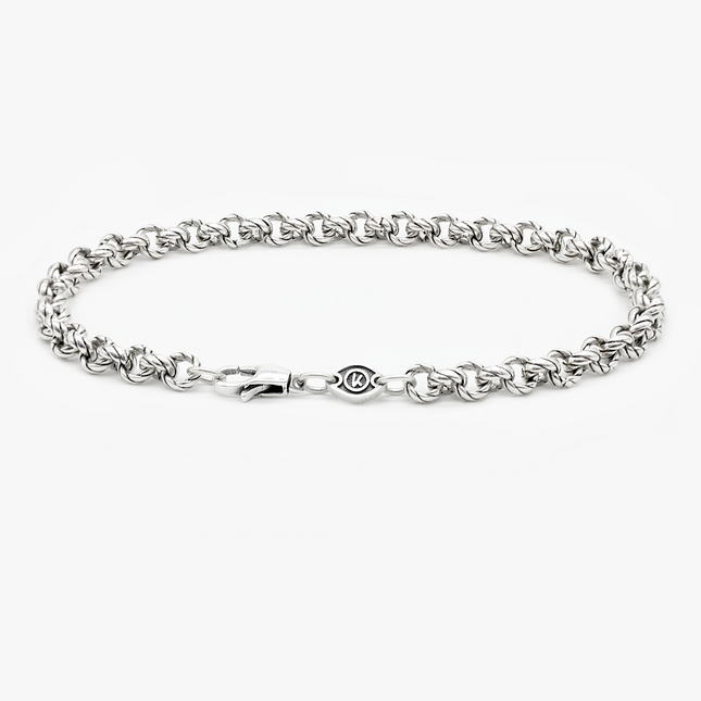 5mm "Bali" Sterling Silver Chain Link Bracelet-Bracelet-Kompsós