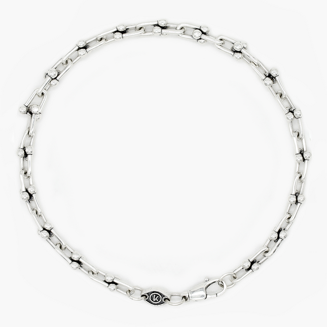 5mm "Deauville" Sterling Silver Chain Link Bracelet-Bracelet-Kompsós