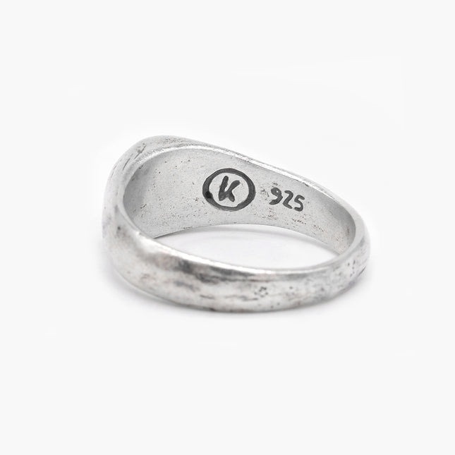 Blue Sapphire Sterling Silver Signet Ring-Ring-Kompsós