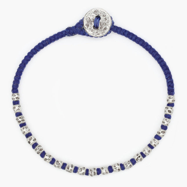 Braided "Kamasan" Silver Bracelet (Blue)-Kompsós