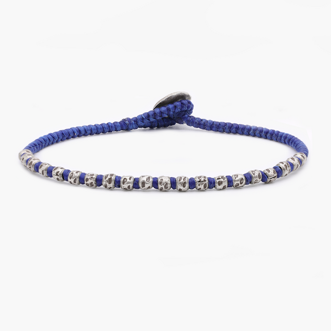 Braided "Kamasan" Silver Bracelet (Blue)-Kompsós