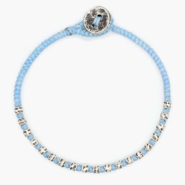 Braided "Kamasan" Silver Bracelet (Light Blue)-Jewelry-Kompsós