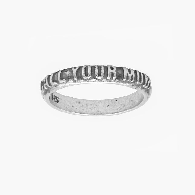 Call Your Mum Sterling Silver Ring Band-Ring-Kompsós
