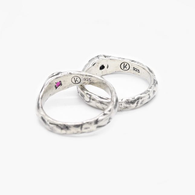 Double Gemstone Sterling Silver Ring-Ring-Kompsós