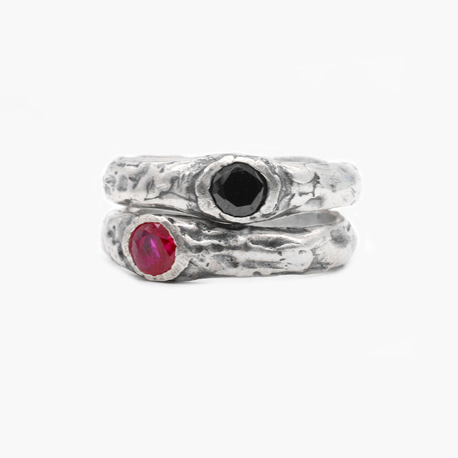 Double Gemstone Sterling Silver Ring-Ring-Kompsós