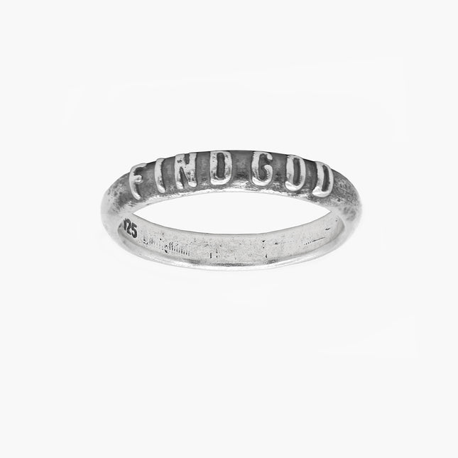 Find God Sterling Silver Ring Band-Ring-Kompsós