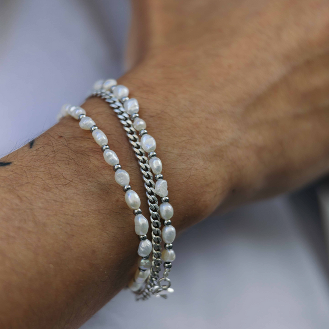 Freshwater Pearl Silver Bracelet-Jewelry-Kompsós