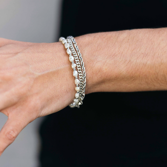 Freshwater Pearl Silver Bracelet-Jewelry-Kompsós