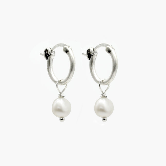 Freshwater Pearl Sterling Silver Earring-Earring-Kompsós