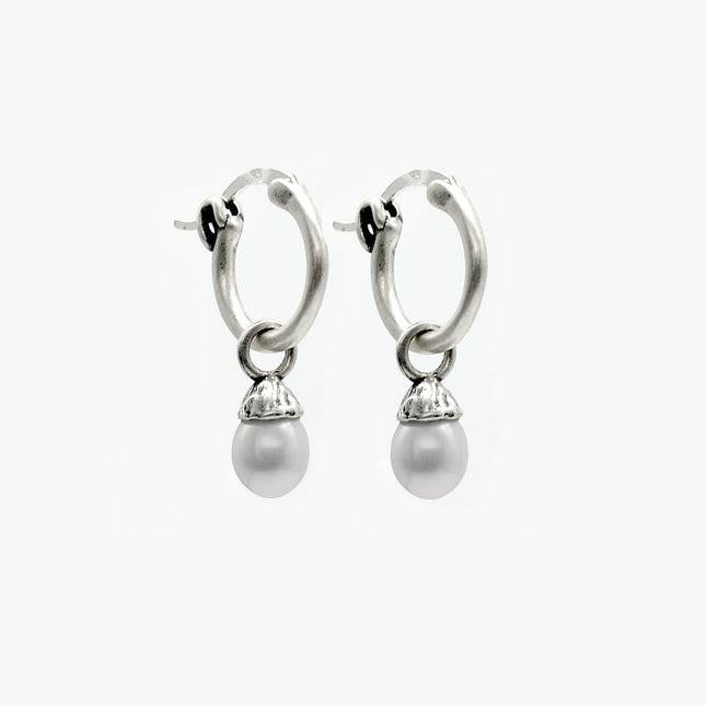 Freshwater Pearl Sterling Silver Earring-Earring-Kompsós