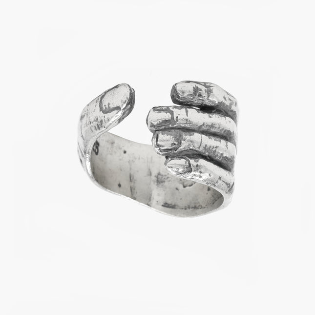 Hand Sterling Silver Signet Ring-Ring-Kompsós
