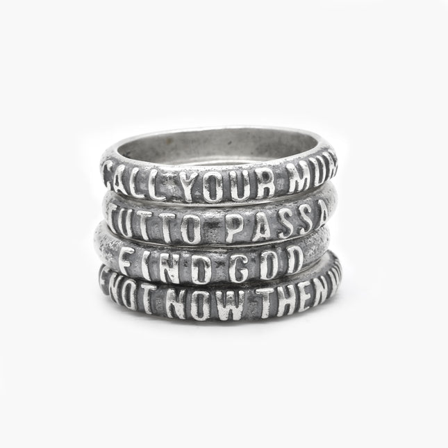 If Not Now Then When Sterling Silver Ring Band-Ring-Kompsós