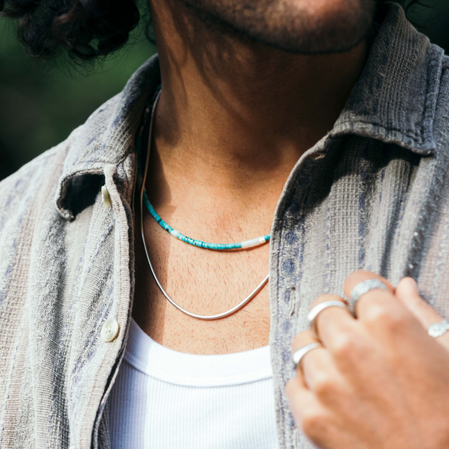 Necklace With Arizona Turquoise Beads-Necklace-Kompsós