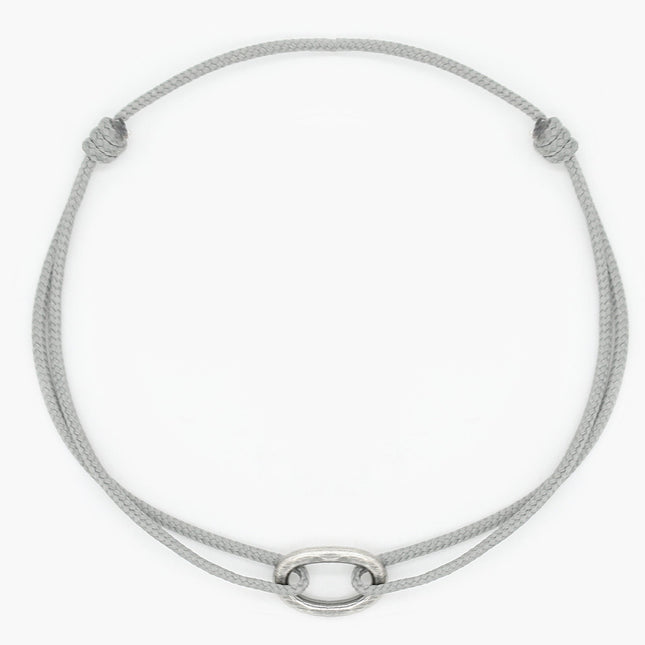 Nylon Thread With Silver Hoop "Indah" Bracelet (Grey)-Kompsós