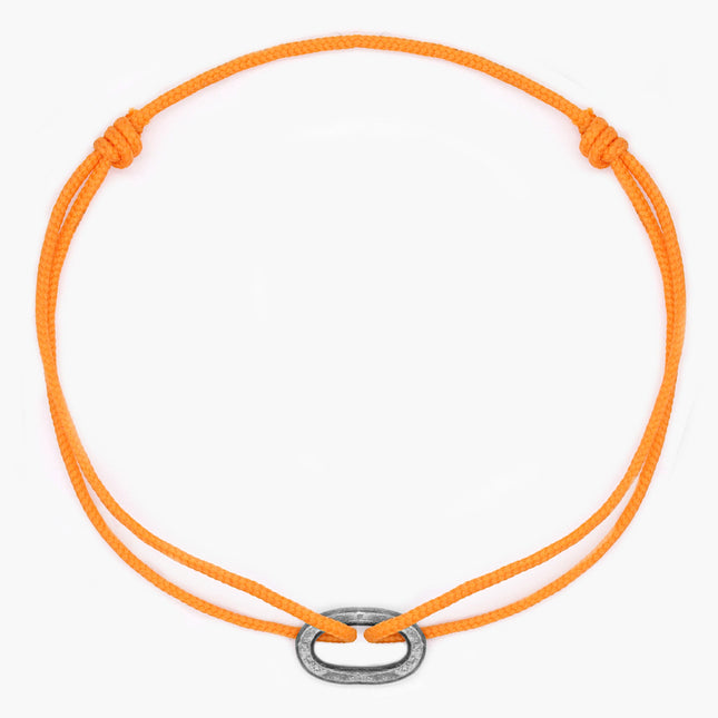 Nylon Thread With Silver Hoop "Indah" Bracelet (Tangerine)-Kompsós