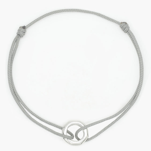 Silver "Octa" String Bracelet (Grey)-Bracelet-Kompsós