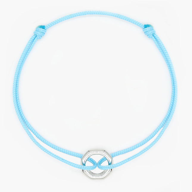 Silver "Octa" String Bracelet (Light Blue)-Bracelet-Kompsós