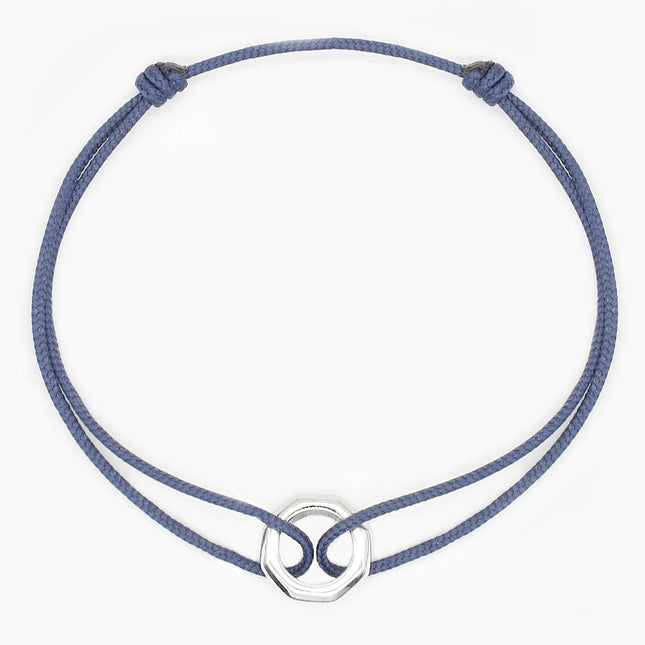 Silver "Octa" String Bracelet (Ocean Blue)-Bracelet-Kompsós