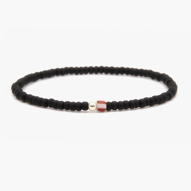 2mm Beads Dandy Bracelet (Matte Black/Red)-Kompsós