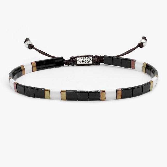 Adjustable "Tila" Bracelet (Black/Gold)-Jewelry-Kompsós