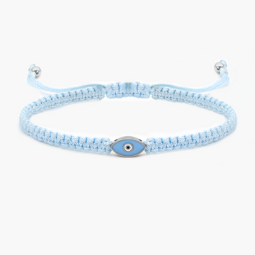 Braided Evil Eye Bracelet (Light Blue)-Kompsós
