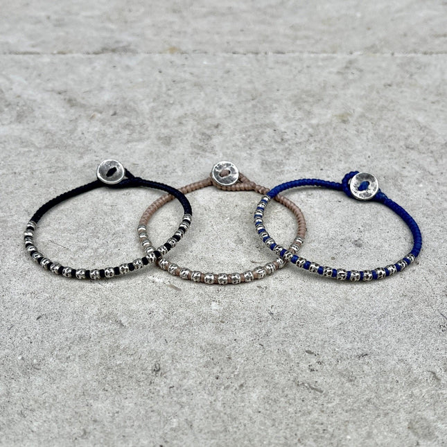 Braided "Kamasan" Silver Bracelet (Black)-Kompsós