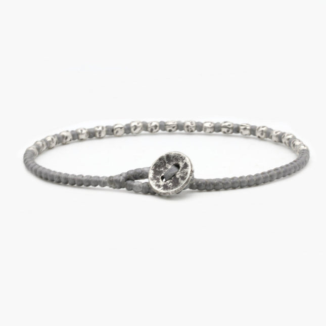 Braided "Kamasan" Silver Bracelet (Grey)-Jewelry-Kompsós