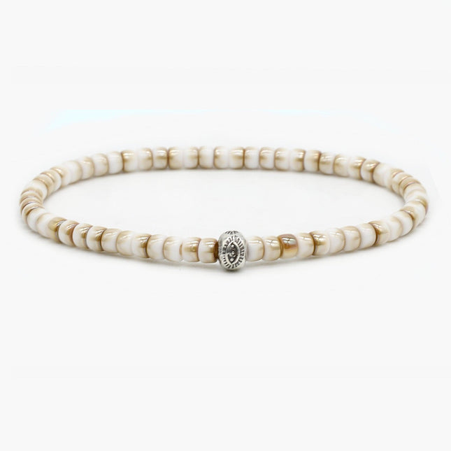 Glass Beads " Milos" Bracelet (Beige)-Jewelry-Kompsós