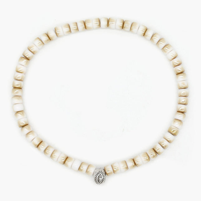 Glass Beads " Milos" Bracelet (Beige)-Jewelry-Kompsós