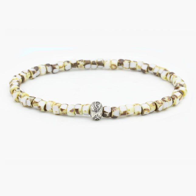 Glass Beads " Milos" Bracelet (Dalmatian)-Jewelry-Kompsós