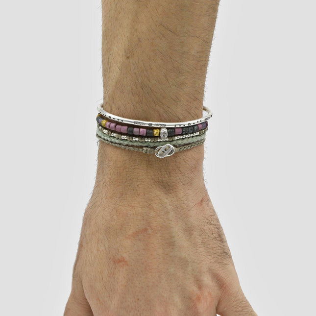 Glass Beads " Milos" Bracelet (Lavender)-Jewelry-Kompsós