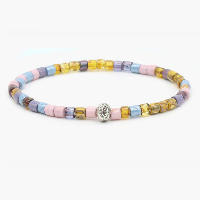 Glass Beads " Milos" Bracelet (Pastel Vibes)-Jewelry-Kompsós