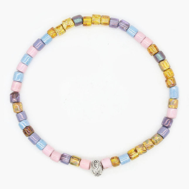 Glass Beads " Milos" Bracelet (Pastel Vibes)-Jewelry-Kompsós