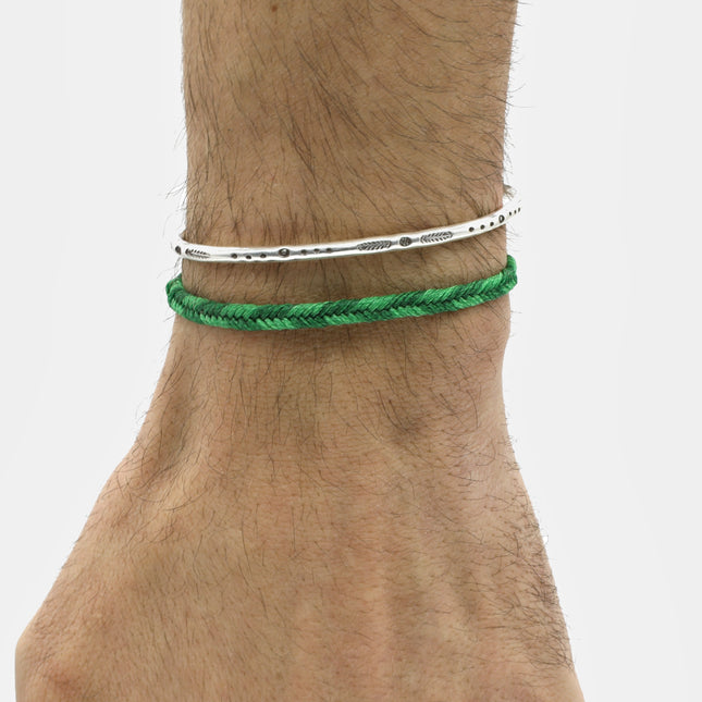 Mini Braided "Java" Bracelet (Military Green)-Jewelry-Kompsós
