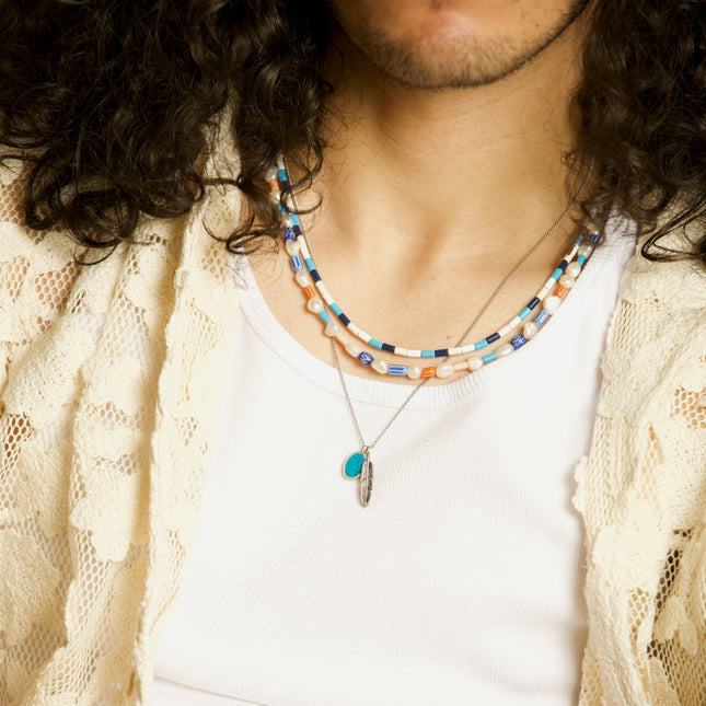 Mini Necklace With Freshwater Pearls And Glass Beads-Necklace-Kompsós