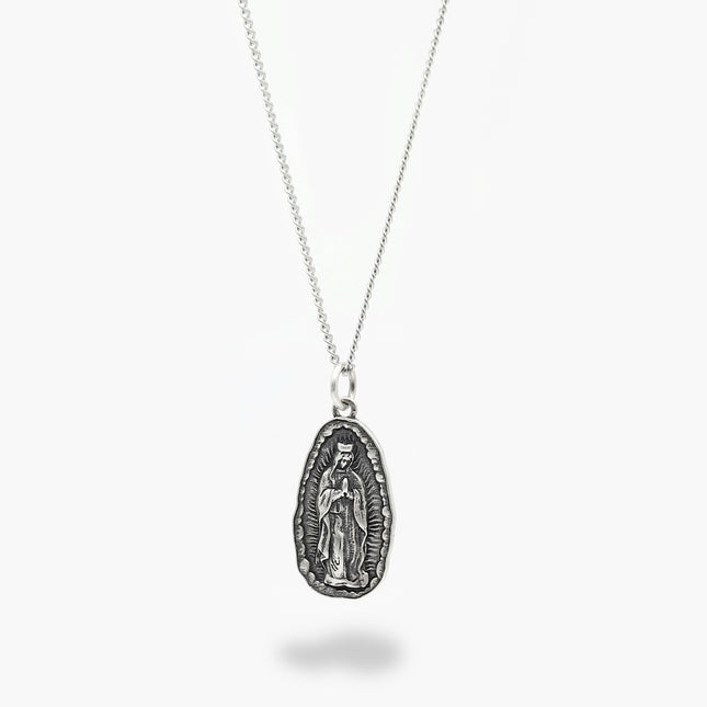 Necklace With Silver Virgin Mary Pendant-Necklace-Kompsós