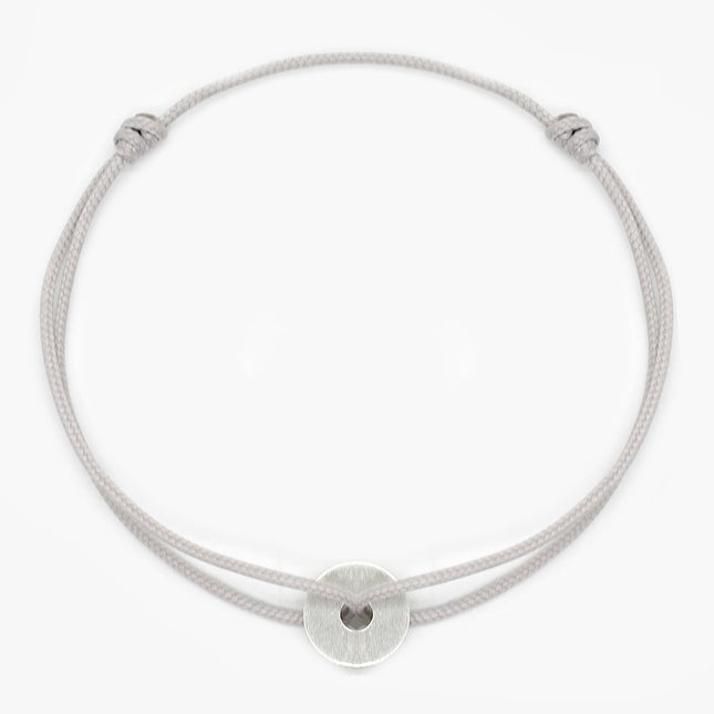 Rope Bracelet With Sterling Silver Round Button (Grey)-Jewelry-Kompsós