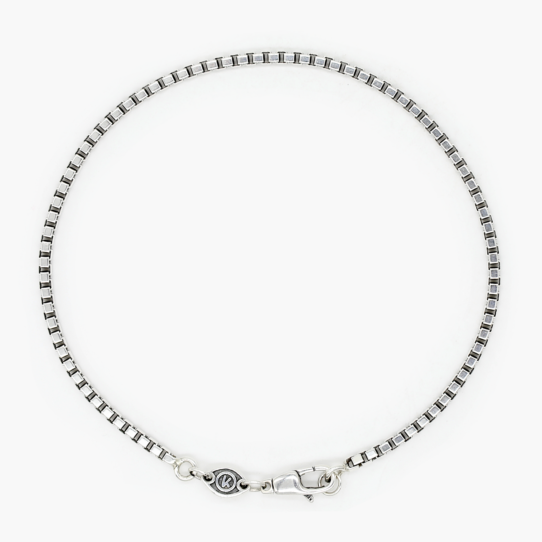 2.5mm Sterling Silver Box Chain Bracelet-Jewelry-Kompsós