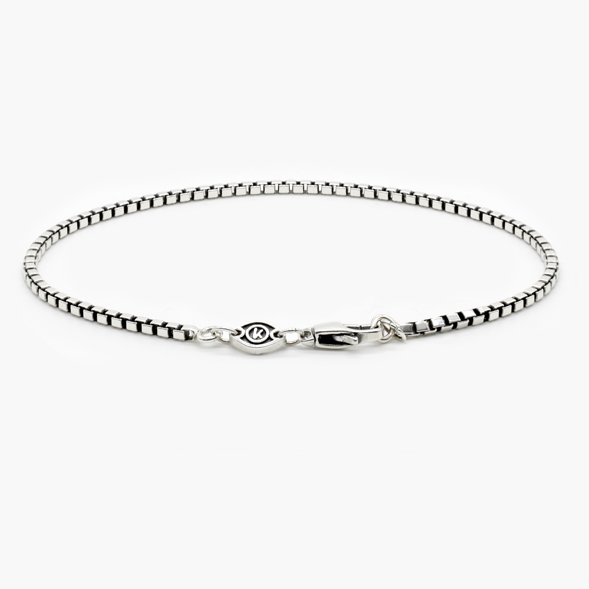 2.5mm Sterling Silver Box Chain Bracelet-Jewelry-Kompsós