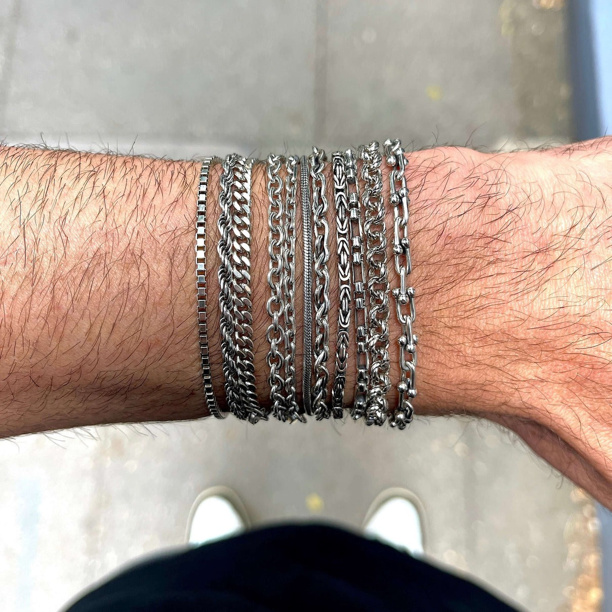 2.5mm Sterling Silver Snake Chain Bracelet-Jewelry-Kompsós