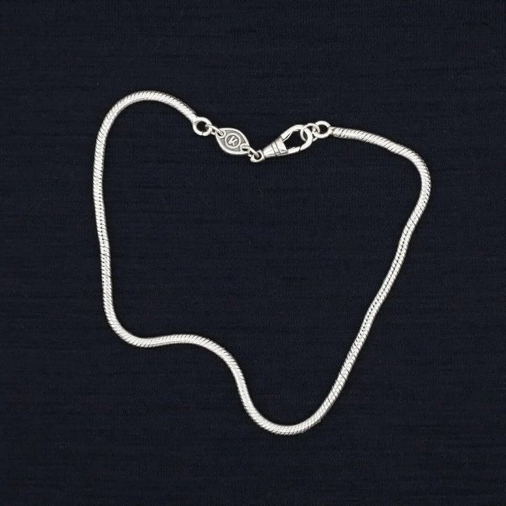 2.5mm Sterling Silver Snake Chain Bracelet-Bracelet-Kompsós