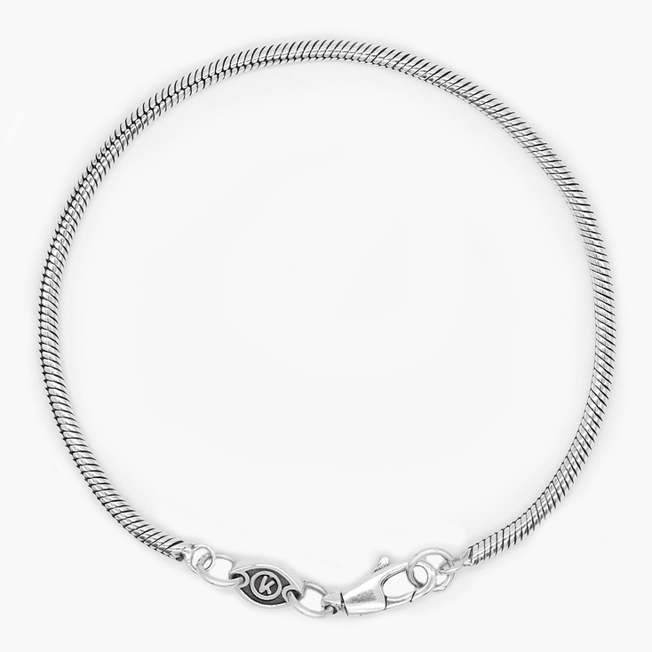 2.5mm Sterling Silver Snake Chain Bracelet-Bracelet-Kompsós