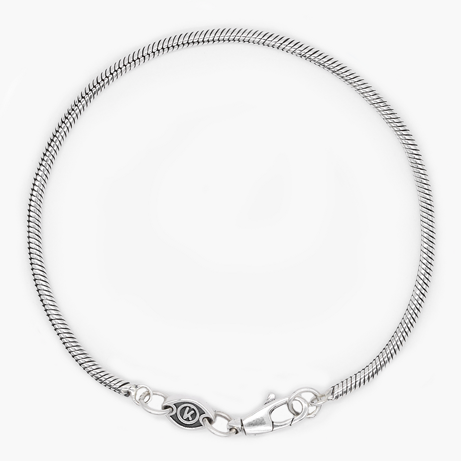 2.5mm Sterling Silver Snake Chain Bracelet-Jewelry-Kompsós