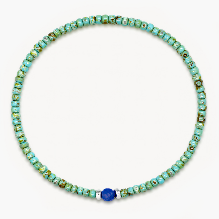 2mm Beads Dandy Bracelet (Dyed Turquoise)-Bracelet-Kompsós
