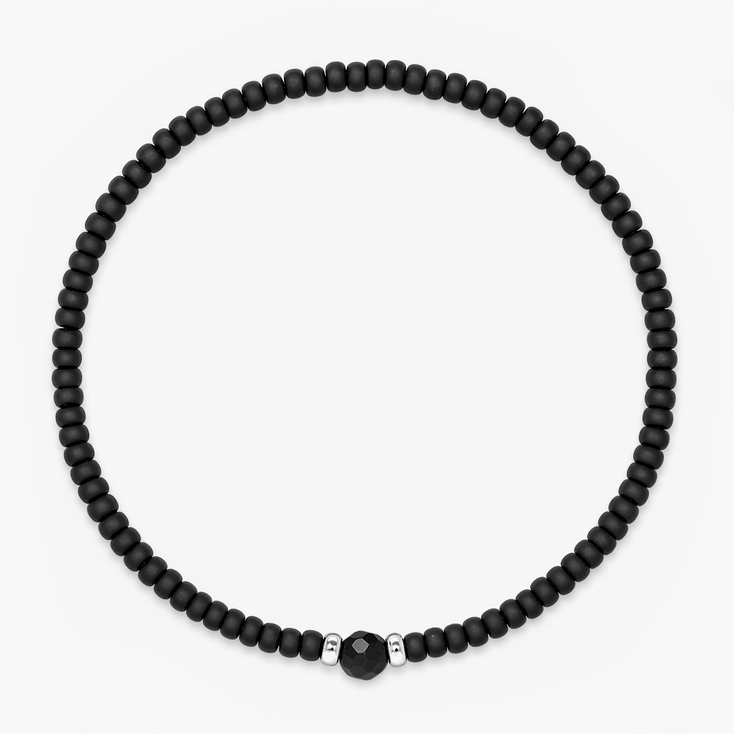 2mm Beads Dandy Bracelet (Matte Black)-Bracelet-Kompsós