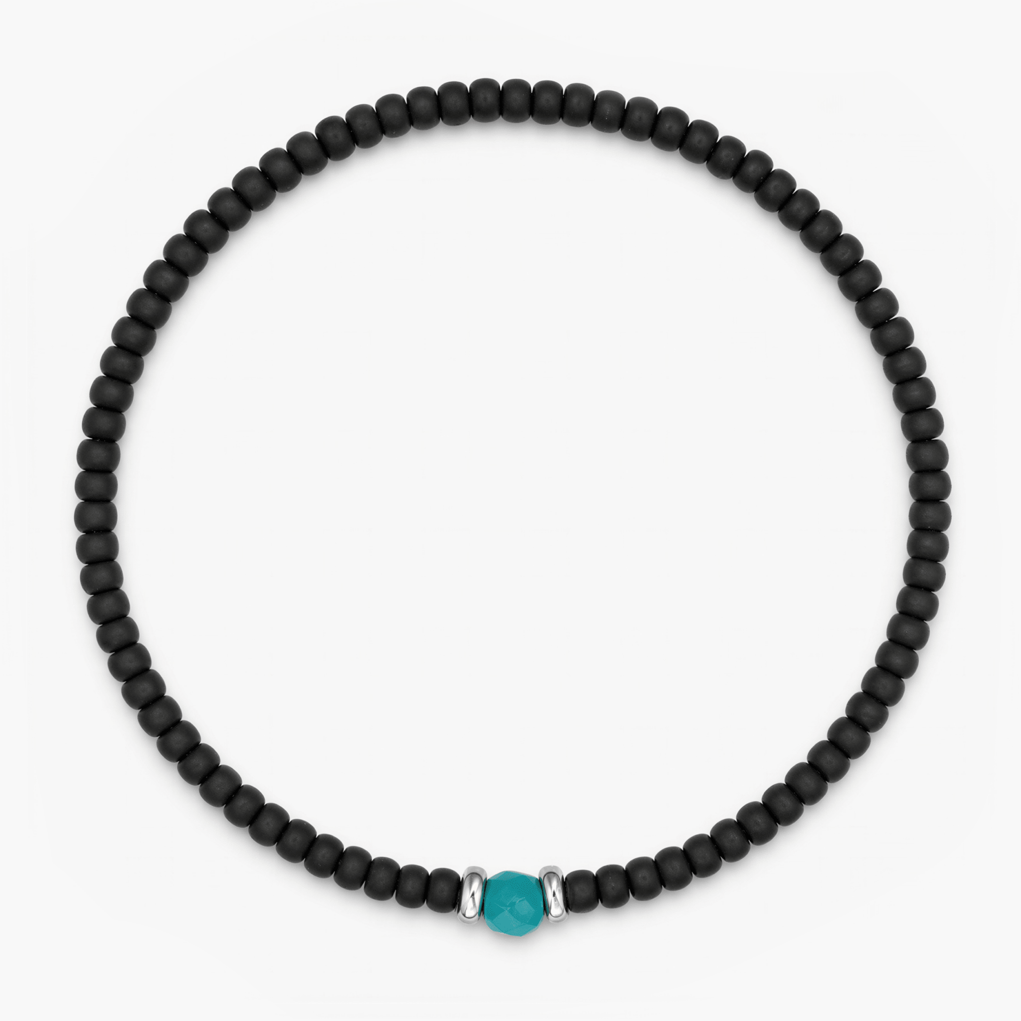 2mm Beads Dandy Bracelet (Matte Black/Blue)-Bracelet-Kompsós